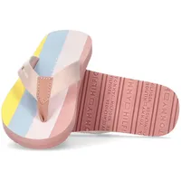 Tommy Hilfiger Damen Tommy Loves Ny Beach Sandal Flip Flops, Beige (Cobblestone 068), 39 EU, Mehrfarbig Pink, 37 EU - 37 EU