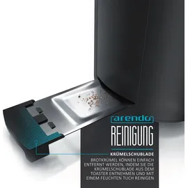 Arendo Langschlitz-Toaster schwarz