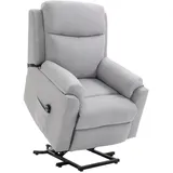 Homcom Aufstehsessel elektrisch Leinen 77 x 102 x 83 cm Grau mit Fernbedienung