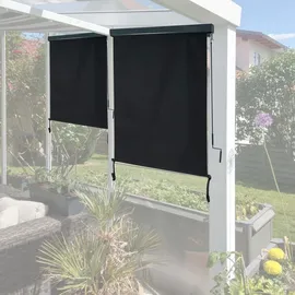 Mendler Vertikalmarkise 250 x 180 cm Schwarz