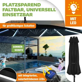 Kesser Doppelsonnenschirm 460 x 270 cm Schwarz