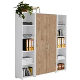 moebel-dich-auf TABOR 3 Aktenschrank 172x185x33 cm Weiß/Gold