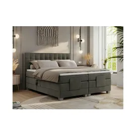 MKS Meble Boxspringbett 200 x 200 cm H4 Dunkelgrau