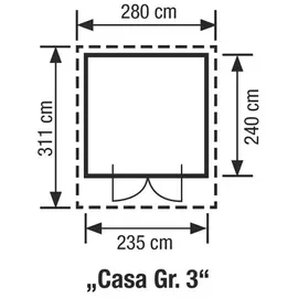 Weka Gartenhaus 179 2,41 x 2,35 m grau