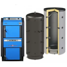 Atmos Scheitholzvergaser | DC30GSE | inkl. 2x 1000 Liter Puffer | 30 kW
