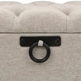 vidaXL Sitzbank mit Stauraum und Rückenlehne 110cm Creme Stoff