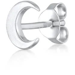 Single-Ohrstecker ELLI "Single Ohrstecker Halbmond Mond 925 Silber", Damen, Gr. OneSize, ohne Stein, Silber 925 (Sterlingsilber), silber, Ohrringe