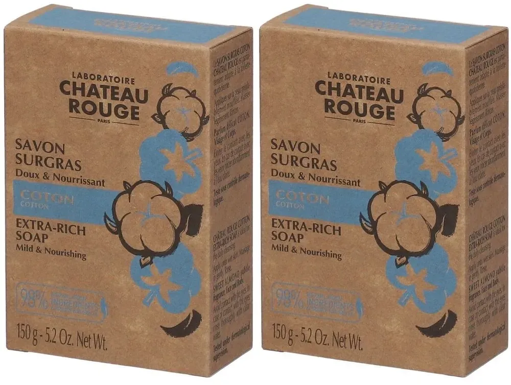 Château Rouge Savon Surgras Coton 2x150 g Zeep