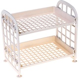 LEDDP Duschablage Zum HäNgen Shower Shelf Doppelschicht Organizer Bad Eckregal KüChe Plastik Aufbewahrung Bad Bunt Regal Badezimmer for Bad Und KüChe beige