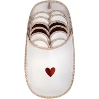 ONVAYA® ABS Gästepantoffel | kleines mocca Herz | 6er Set | Antirutsch Sohle | Hausschuhe | Filzpantoffel | Gr. 36-45 Gästehausschuhe - 36/45 EU