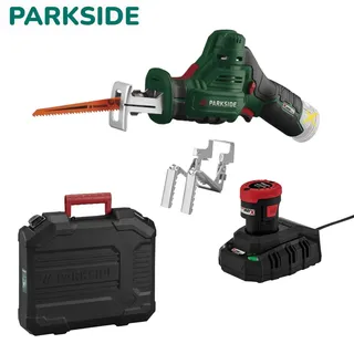 Parkside 12V Akku Ast Säge , Astschere inkl. Akku und Ladegerät + Schutzbrille