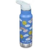 Klean Kanteen 355ml Flip Sport Cap mit Trinkhalm, hellblau/Regenbogen