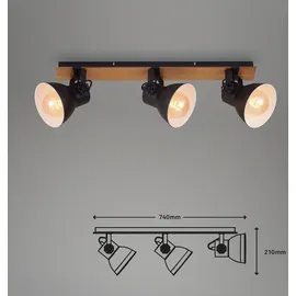 Briloner - Strahler SPOTLIGHT 3xE27/40W/230V schwarz/braun - Braun/Schwarz