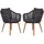 Mr. Deko Solana Rope Gartenstuhl 63 x 63 x 108 cm grau 2 St.