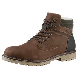 Winterstiefelette RIEKER, Herren, Gr. 42, braun, Lederimitat, Textil, used, klassisch, Schuhe, mit TEX-Membran