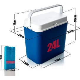 BigDean Passive Kühlbox 24 l inkl. 6 Kühlakkus