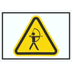 Vorsicht Bogenschießen Schild Symbol A4 (210x297mm)