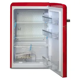 Amica VKS 15620-1 Retro-Kühlschrank (120 l, 875 mm hoch, Rot)