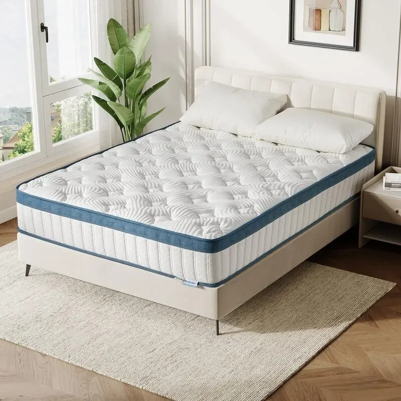 Tribesigns Einzelmatratze 90 x 200 cm, mittelfest, 25 cm hoch, Hybrid-Schlafsystem mit zonaler Federunterstützung, weicher Memory-Schaum-Layer, leiser Komfort und hautfreundlicher Tencel-Bezug