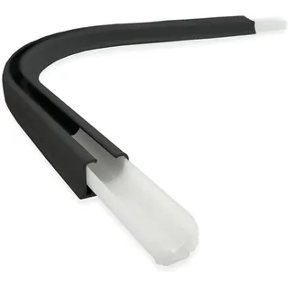 Home-Vision Gardinenschiene Vorhangschiene 1-läufig, 2-läufig, 3-läufig,4-läufig(Serie Y, Durchschleuderbogen Schwarz) Aluminium, Inkl. Befestigungsmaterial, für Schiebevorhang