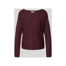 Comma, Strickpullover mit Rundhalsausschnitt, Bordeaux, 40