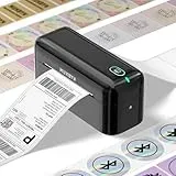 MUNBYN Bluetooth Etikettendrucker DHL, Label Printer 4x6, Labeldrucker Thermodrucker für Shopify, Ebay, Etsy, Amazon, DHL, Evri, DPD,UPS, FedEx, 402B, Schwarz