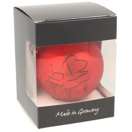MUSIKBOUTIQUE Weihnachtsbaumkugel Weihnachtskugel mit Piano-Druck (einzeln), verschiedene Farben -, Musik, Weihnachten, Dekoration rot