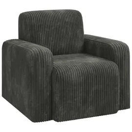 vidaXL Sessel Anthrazit Cord 1 x 1 x 1 cm Grau mit Rollen