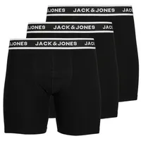 JACK & JONES Boxer Briefs 3 Pack JACSOLID Baumwoll-Stretch, einfarbig Schwarz XL