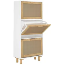 vidaXL Schuhschrank 52x25x115 cm Weiß
