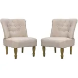 vidaXL Sessel Polyester 54 x 66,5 x 70 cm 2 St. creme