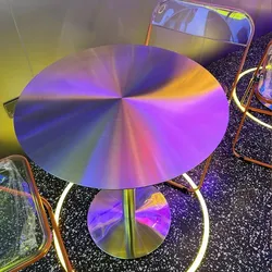 Edelstahl Gewerblicher Restauranttischkantine Tisch Bistrotisch runder runder Tisch 40x75cm