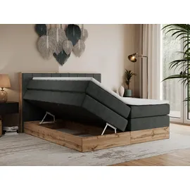 MKS Boxspringbett 160 x 200 cm H3 Dunkelgrau