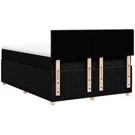 vidaXL Boxspringbett mit Matratze Schwarz 140x200 cm Stoff