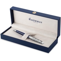 Waterman Hémisphère Kugelschreiber | Metall und blaue Lackierung | ziselierte Kappe | blaue Tinte | Geschenkbox