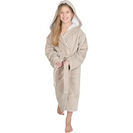 WeWo Fashion Kinderbademantel WEWO FASHION "8521" Gr. 122, grau (stone), 122/128, Baumwoll-Mix, Hausmäntel, Soft Touch