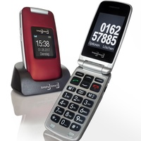 Simply Smart by Rulag Großtasten Mobiltelefon, Seniorenhandy MB 100 Bordeaux rot, Klapphandy u.a. mit Kamera, Notruftaste, sprechender Tastatur, sowie LED Lampe