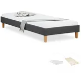 Homestyle4u Polsterbett mit Matratze 90x200 Grau