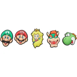 Schuhanstecker CROCS "JibbitzTM Super Mario", Kinder, bunt (rot, blau, super mario), PVC, Schuhzubehör, zum individuellen stylen