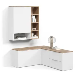 livinity® Wohnwand, Piave Weiß/Sonoma 5 Teile