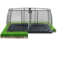 EXIT TOYS Dynamic ebenerdiges Trampolin 244 x 427 cm inkl. Sicherheitsnetz schwarz