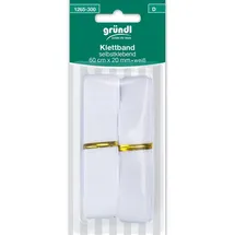 Gründl Klettband selbstklebend Weiß 60 cm x 20 mm Handarbeit