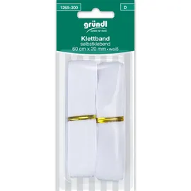 Gründl Klettband selbstklebend Weiß 60 cm x 20 mm Handarbeit