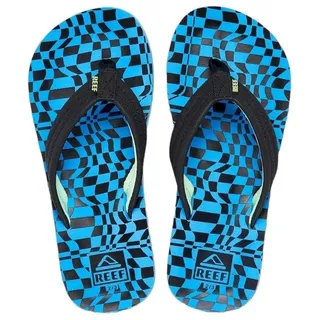 REEF Kids Ahi Schiebe-Sandalen, Schwarz Blau Grün, 34 EU - 34 EU