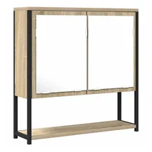 vidaXL Spiegel mit Regal Wandmontiert Beige 60 x 16 x 60 cm