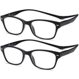 NEW VISION Lesebrille 2 pack, Magnet Lesebrille, Lesebrillen Herren, Klassischer Stil Lesebrille NV3282 mit Magnetverschluss Hinten, Lesehilfe für Damen Herren (NN, 2)