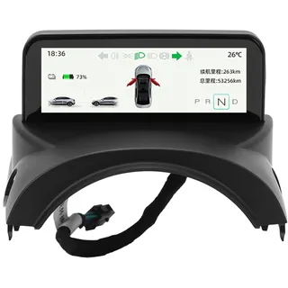 Fockety 4,6 Zoll Head Up für Modell 3/Y, Ultra Mini Bildschirmanzeige für Modell Y, Eingebettetes Design HUD Auto Armaturenbrett Anzeige LCD Smart Instrument Zubehör für