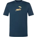super.natural - Kid's Hot Dog Tee - Merinoshirt Gr 110 blau/ various