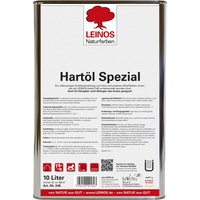 Leinos Spezial Hartöl 10 l | Farbloses Versiegelungsöl | Holzöl für effektive Endbeschichtung und langanhaltenden Schutz im Innenbereich