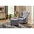 Ohrensessel Alexandra Samtvelours 92 x 103 x 93 cm Grau mit Hocker